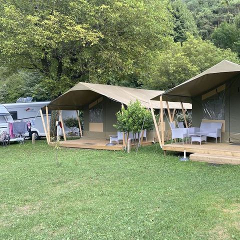 Canvas and wooden tent 5 persons - Safari tent Harmony