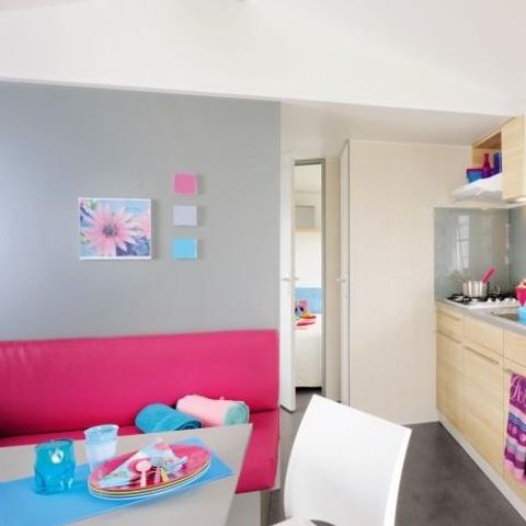MOBILE HOME 4 people - Standard Bois 31m² 3 bedrooms + semi-covered terrace 18m² + TV