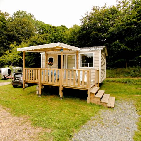 MOBILE HOME 2 people - Comfort 18m² 1 bedroom + semi-covered terrace + TV
