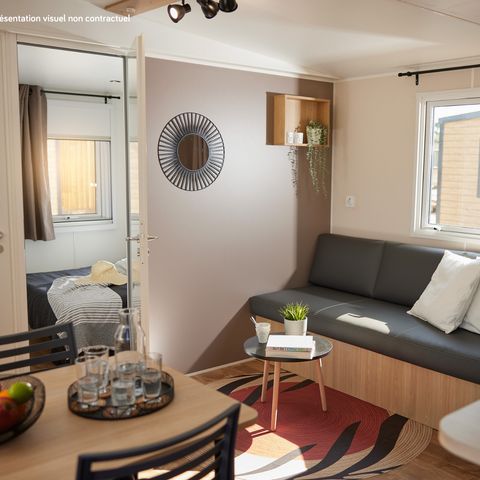 MOBILE HOME 4 people - Homeflower Premium 29m² (2 bedrooms) + CLIM + semi-covered terrace + TV + sheets + towels
