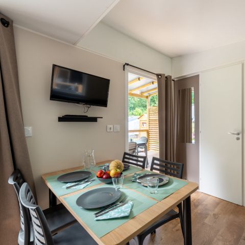 MOBILE HOME 6 people - Homeflower Premium 35m² (3 bedrooms) + CLIM + semi-covered terrace + TV + sheets + towels