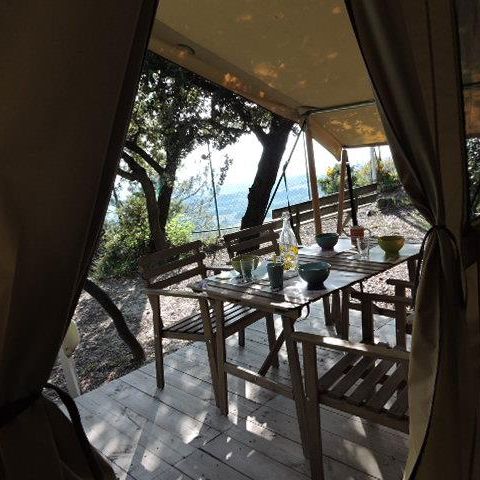 Canvas and wooden tent 4 persons - Lodge Aventure Tent - 2 bedrooms