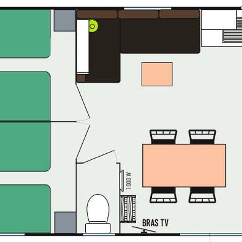 MOBILE HOME 6 people - 4 Rooms 6 People + TV
