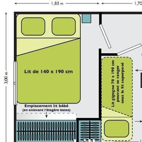 MOBILE HOME 5 people - VACANCIAL ECO (without sanitary facilities)