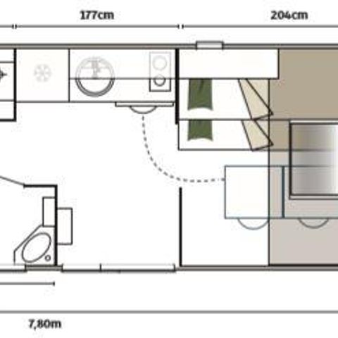 CANVAS AND WOOD TENT 4 people - Coco Chrono 20m² - 2 bedrooms with bathroom for 1/4 person
