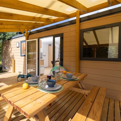 MOBILE HOME 6 people - Bungalow Sapin - 32m² with semi-covered wooden terrace