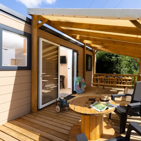 MOBILE HOME 6 people - Bungalow Sapin - 32m² with semi-covered wooden terrace