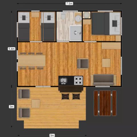 TENT 5 people - Luxury Lodge 3 Rooms 4/5 Persons