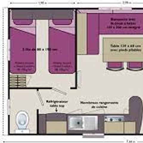 MOBILE HOME 5 people - for 4 people in zone B