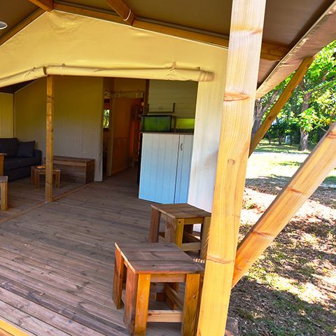 Canvas and wooden tent 5 persons - Lodge Cottu Tent