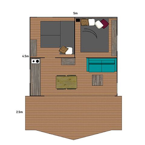 Tent 5 persons - Tent Lodge Riada 5p 2Ch - without sanitary facilities