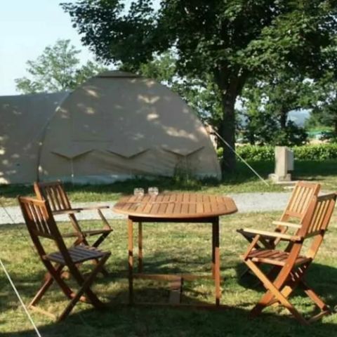 CANVAS AND WOOD TENT 4 people - Large Karsten luxury tent - without sanitary facilities