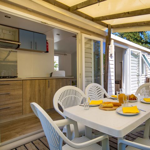 Mobile home 6 persons - Mobile-home | Comfort | 3 Bedrooms | 6 Pers. | Raised terrace | Air conditioning