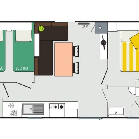 MOBILE HOME 5 people - Evasion+ 5 sleeps 2 bedrooms 28m² + bathroom