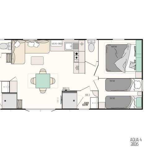 MOBILE HOME 8 people - Mobil-home Confort+ 8 people 4 bedrooms 2 bathrooms