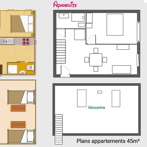 APARTMENT 4 people - 3-room flat Home 45 m² - 2 bedrooms - Air conditioning and TV
