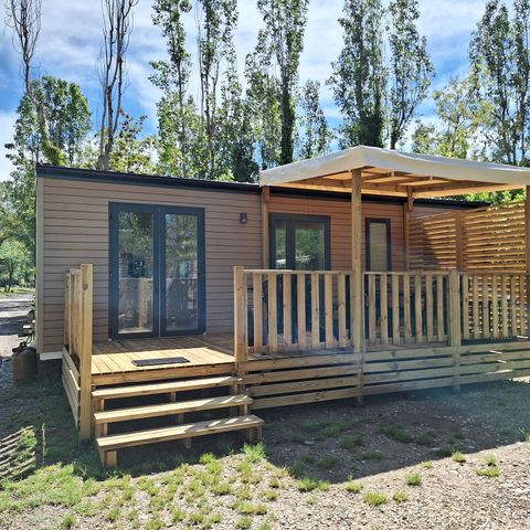 MOBILE HOME 6 people - Homair mobil homes at camping de la Méditerranée l Comfort XL | 3 Bedrooms | 6 Pers | Raised terrace | Air-con.