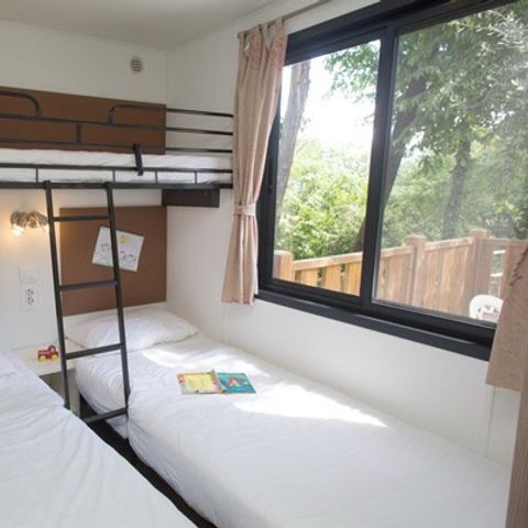 MOBILE HOME 6 people - Homair mobil homes at camping de la Méditerranée l Comfort XL | 3 Bedrooms | 6 Pers | Raised terrace | Air-con.