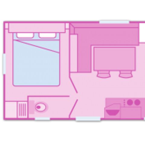 Mobile home 4 persons - Classic mobile home - 22-24m² - 2 bedrooms