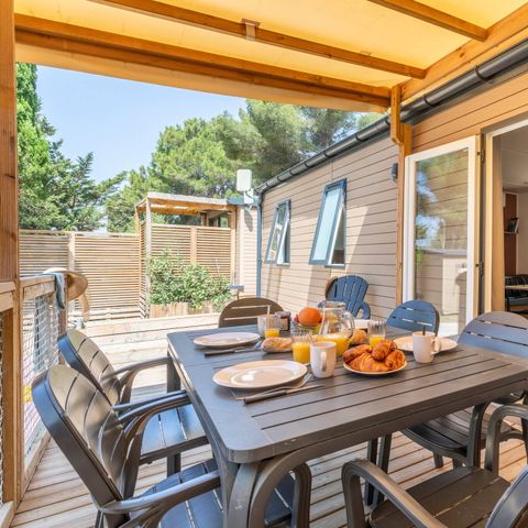Mobile home 6 persons - Mobile-home | Premium | 3 Bedrooms | 6 Pers | Raised terrace | 2 bathrooms | Air conditioning | TV