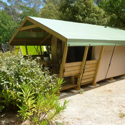 CANVAS AND WOOD TENT 5 people - FREE Confort 24m² - 2 bedrooms