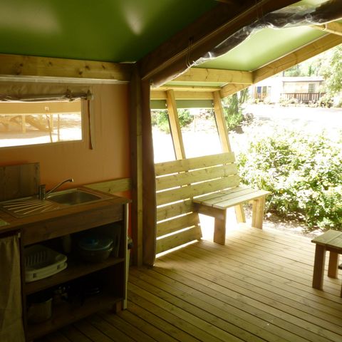 CANVAS AND WOOD TENT 5 people - FREE Confort 24m² - 2 bedrooms