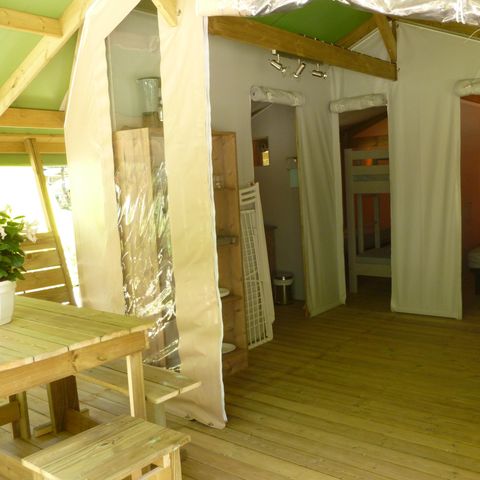 CANVAS AND WOOD TENT 5 people - FREE Confort 24m² - 2 bedrooms