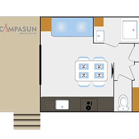 UNUSUAL ACCOMMODATION 4 people - Mobile home Cottage Premium 2 Bedrooms - air conditioning - Dishwasher