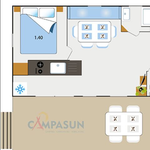 MOBILE HOME 6 people - Cottage Confort 3 Bedrooms + Air Conditioning + Dishwasher