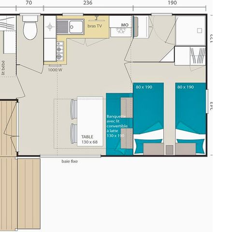 MOBILE HOME 4 people - Cosy 4-seater mobile home