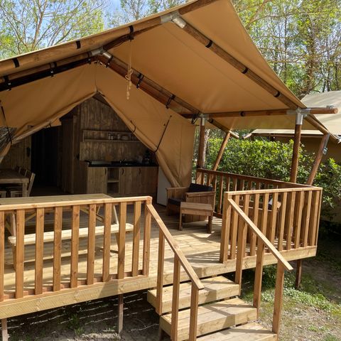 CANVAS AND WOOD TENT 6 people - Lodge Safari