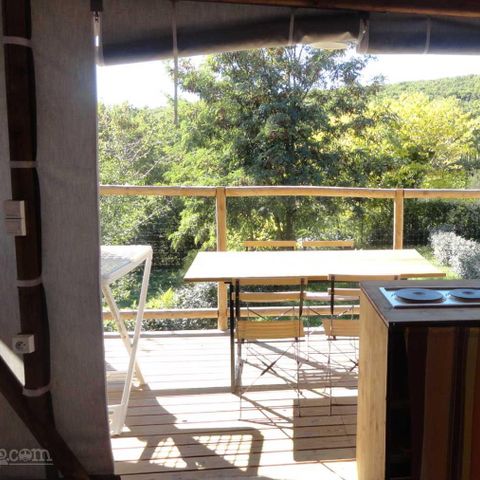 CANVAS AND WOOD TENT 4 people - Cabane Lodge sur pilotis Confort 24m² (2 bedrooms) - 10m² covered terrace