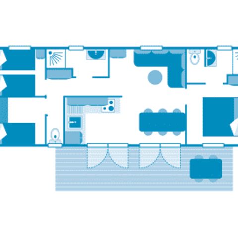 Mobile home 6 persons - Cottage Libellule 6p 3bed 2bath **** air conditioning