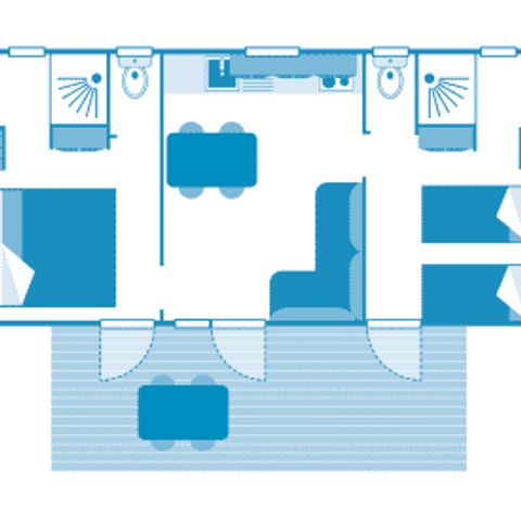 MOBILE HOME 4 people - Cottage Papillon 4p 2bed 2bath **** air conditioning