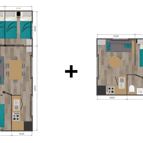 Mobile home 8 persons - Sunêlia Luxe Lodge with jacuzzi - 4 bedrooms