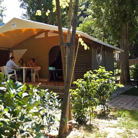 CANVAS AND WOOD TENT 5 people - Canvas bungalow CANADA 2 bedrooms + covered terrace