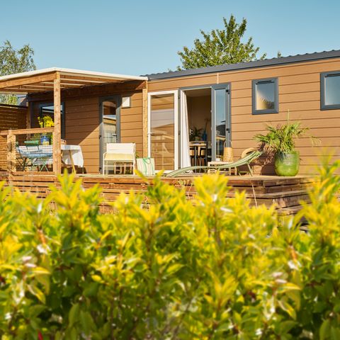 MOBILE HOME 6 people - NEW // Premium Cottage 3 bedrooms - 2 bathrooms + 2 WCs + Semi-covered terrace + Air conditioning + TV