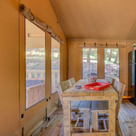 Canvas and wooden tent 6 persons - PREMIUM LODGE WOOD and ROOF