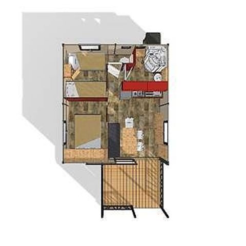CHALET 5 people - Chalet Confort 25m² 2 bedrooms - covered terrace - air conditioning 5 people