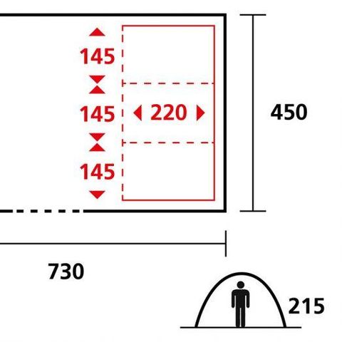 CANVAS AND WOOD TENT 4 people - Ready-to-camp tent 28 m² - semi-covered terrace - without sanitary facilities