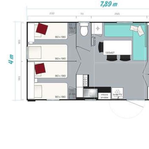 MOBILE HOME 6 people - Confort Plus Air conditioning TV 31 m² - 3CH s