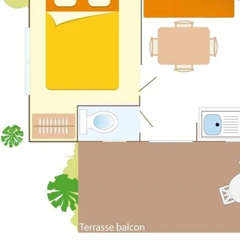 MOBILE HOME 4 people - Classic | 2 Bedrooms | 4 Pers. | Raised terrace | Air-con.