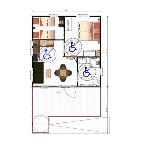 CHALET 4 people - CHALET "OCEAN" ADAPTED P.M.R. 2 bdrm. 4 pl.