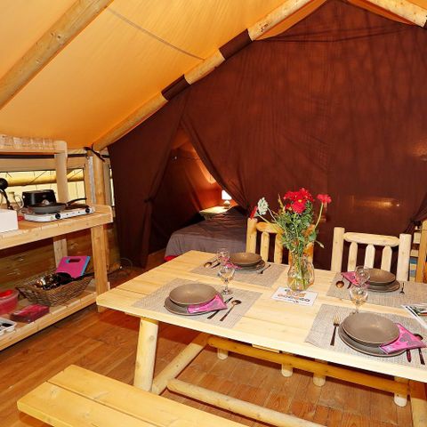 TENT 5 people - Lodge Robinson - 2 bedrooms - 25 m2 (+10 m2 covered terrace) sleeps 5