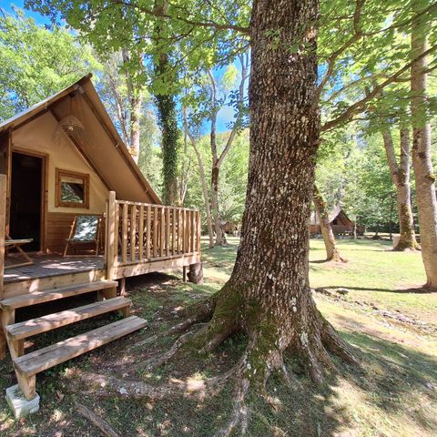 CANVAS AND WOOD TENT 5 people - AMAZONE tent without sanitary facilities PRICE FOR 2 PEOPLE