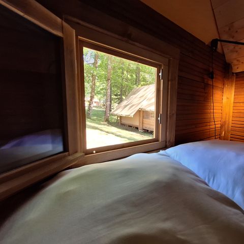 CANVAS AND WOOD TENT 5 people - AMAZONE tent without sanitary facilities PRICE FOR 2 PEOPLE