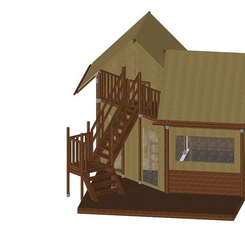 CANVAS AND WOOD TENT 6 people - Cabatente 4/6 pers