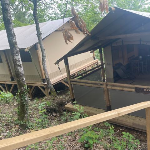 CANVAS AND WOOD TENT 5 people - Kenya tent with bathroom