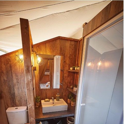 CANVAS AND WOOD TENT 5 people - Kenya tent with bathroom