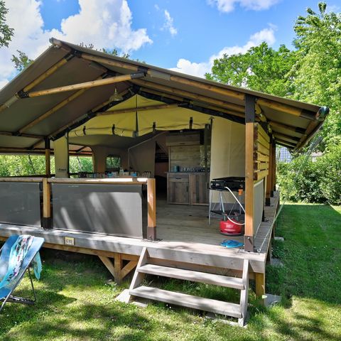 Canvas and wooden tent 6 persons - Lodge Kenya Vintage Confort 46m² - 2 bedrooms + covered terrace 4/5 pers